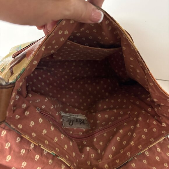 Fossil Multicolor Floral Coated Canvas Crossbody Bag Purse Top Handle and Strap - Picture 6 of 7